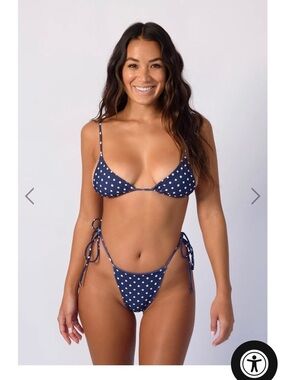 Skatie Navy Blue Polka Dot Bikini Bottom (ELSA)